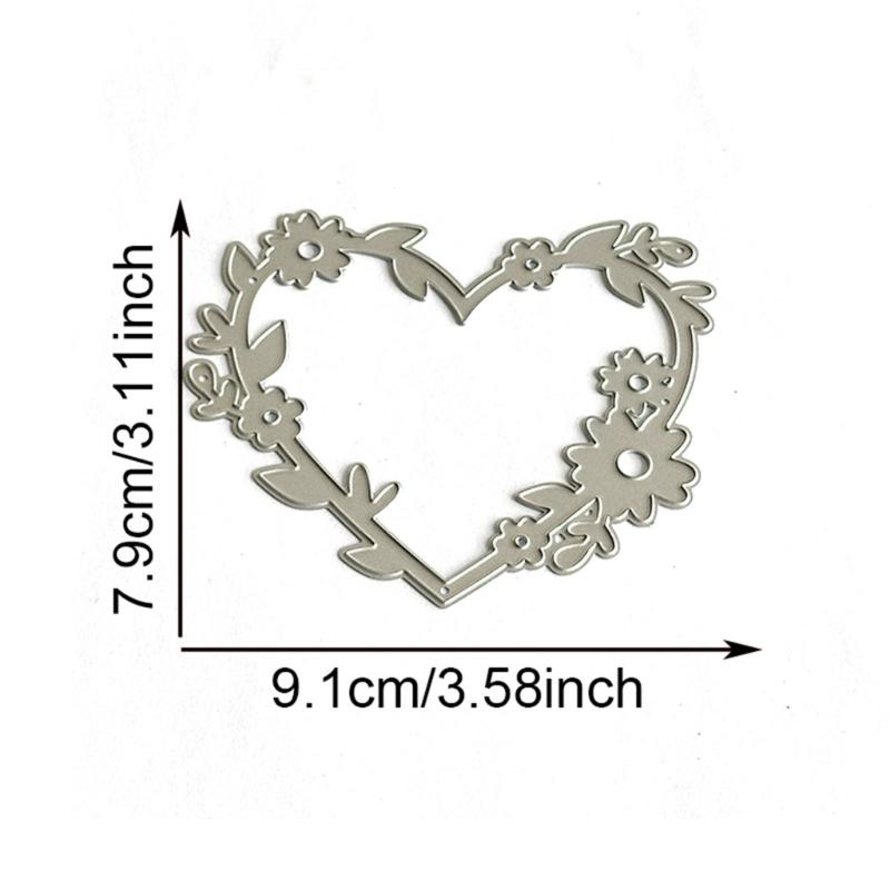 Flower Frame Cutting Dies Heart Shape Metal Die Cuts Embossing Templates Molds Cuts Stencils for Card Photo Decoration