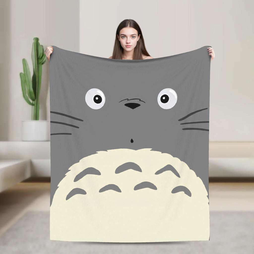 Japanese Blanket T-Totoros Travel Flannel Throw Blanket For Couch Bed Soft Custom DIY Quality Bedspread Gift Idea