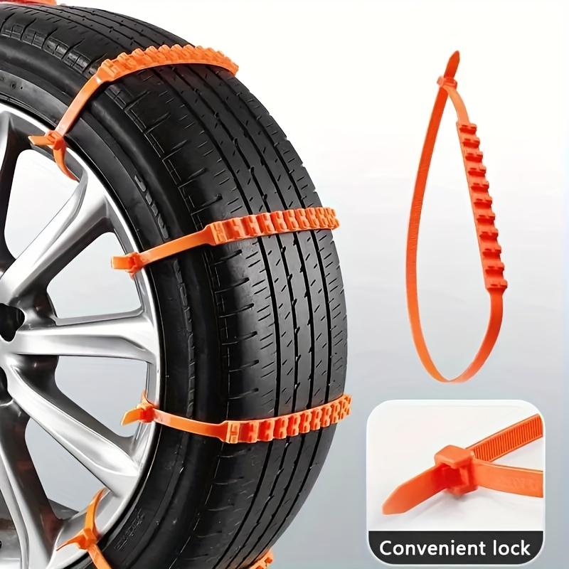 Universal Anti-Slip Tire Chains, 10pcs Reusable Zipper Traction Straps for Winter Car Tires with Dual Groove Design