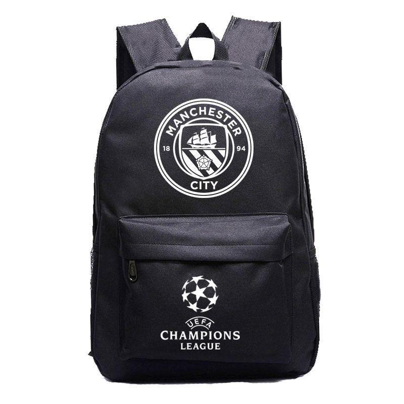 Football Star Backpack Champions League Pattern Printed Backpack Teen Children'S School Bag