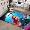 Office Rug Mermaid, Underwater theme 3D Printed Anti-Slip Rug-Machine Washable for Living Room