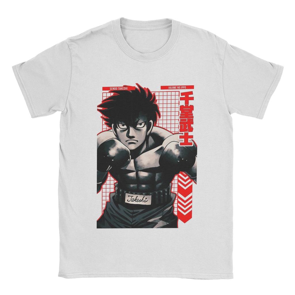 Funny Sendo Takeshi Hajime No Ippo Anime T-Shirts Men Round Neck Cotton T Shirt Short Sleeve Tee Shirt Gift Idea Clothing