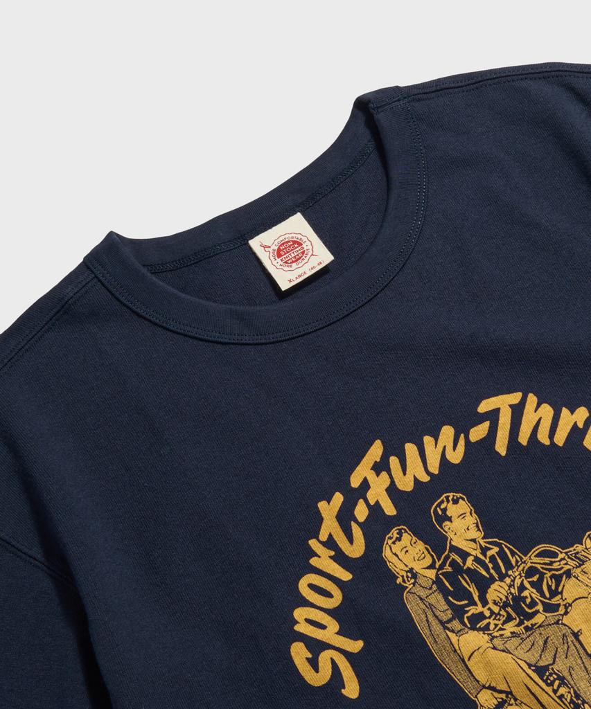 Beulonseun Knight Motorcycle Short Sleeve Tee Navy