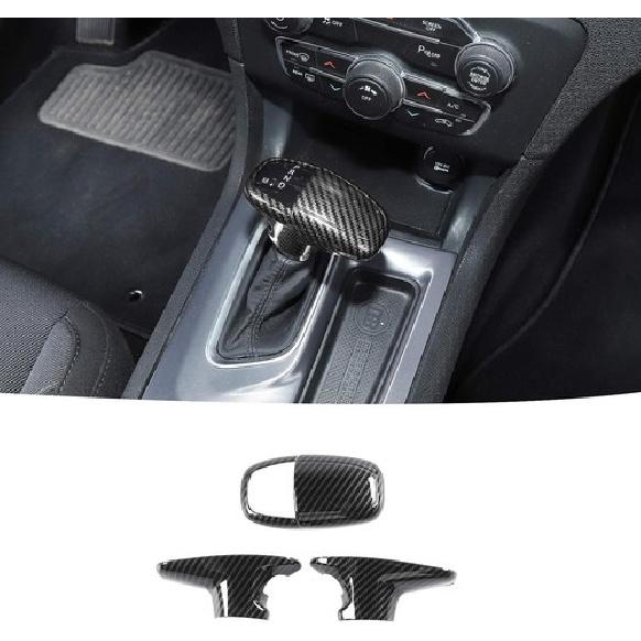 For Dodge ABS Carbon Fiber Gear Shift Trim Knob for 15+ Dodge Challenger Charger