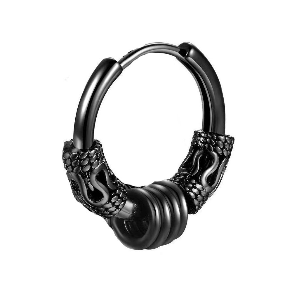 Hip Hop Gotický Designérský Totem Titanová Ocel Kruhová Náušnice pro Muže Osobnost Punkové Piercingové Doplňky Šperky Dárek KAE152