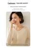 Women's V-Neck Cashmere Sweater - Slim Fit, Hollow Knit Pullover for Autumn/Winter