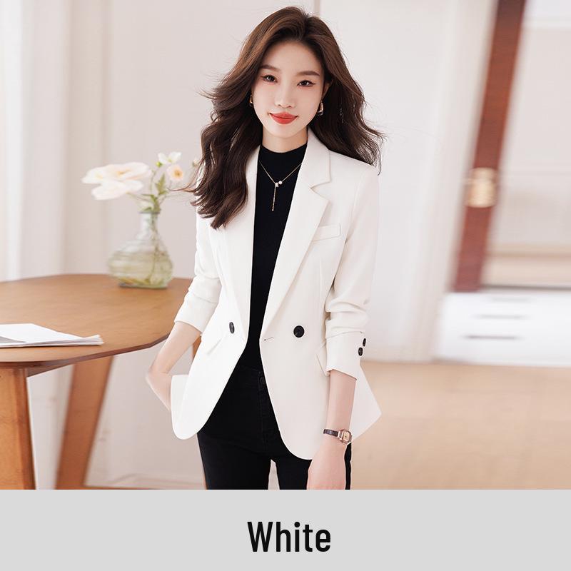 Khaki Slim Fit Casual Blazer for Women - Spring/Autumn 2026 High-End Style