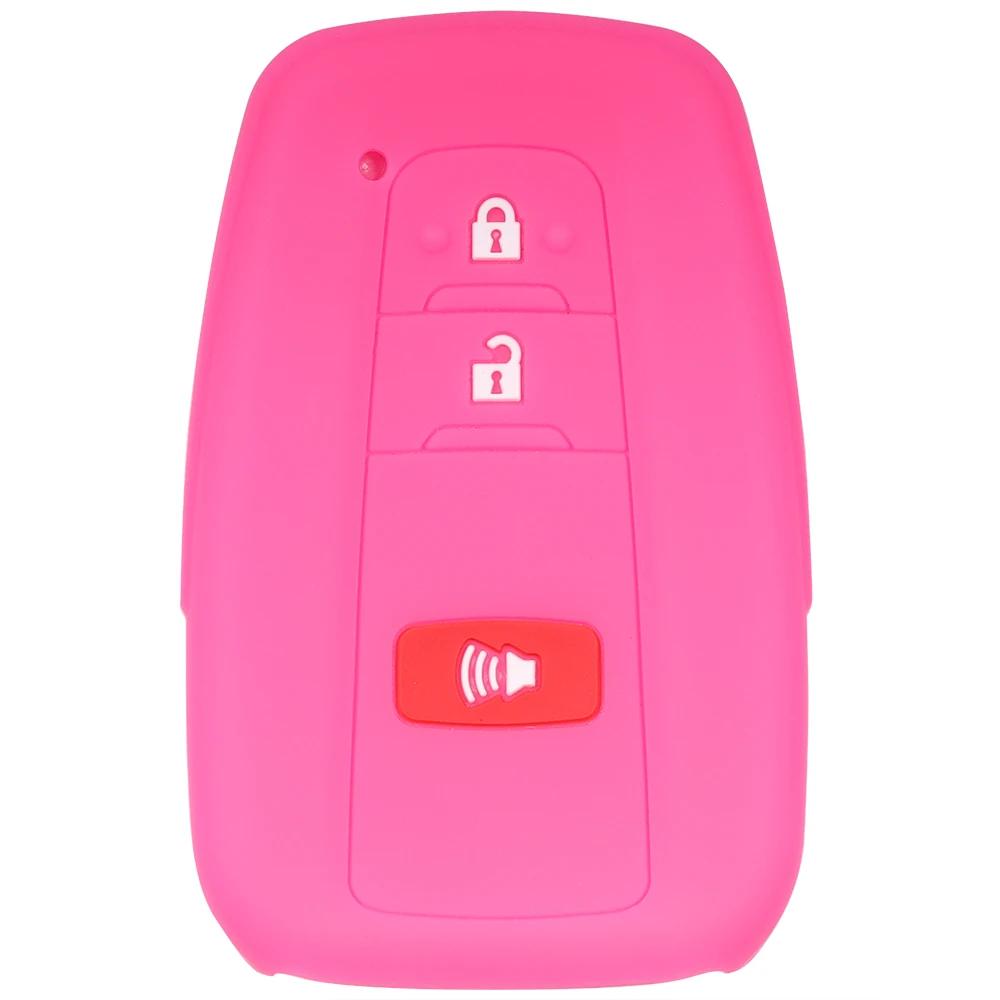 Key Fob Cover Case Remote Protector Smooth Silicone Black Fits For Toyota Rav4 Corolla Camry Avalon Car Accessories Key Cover