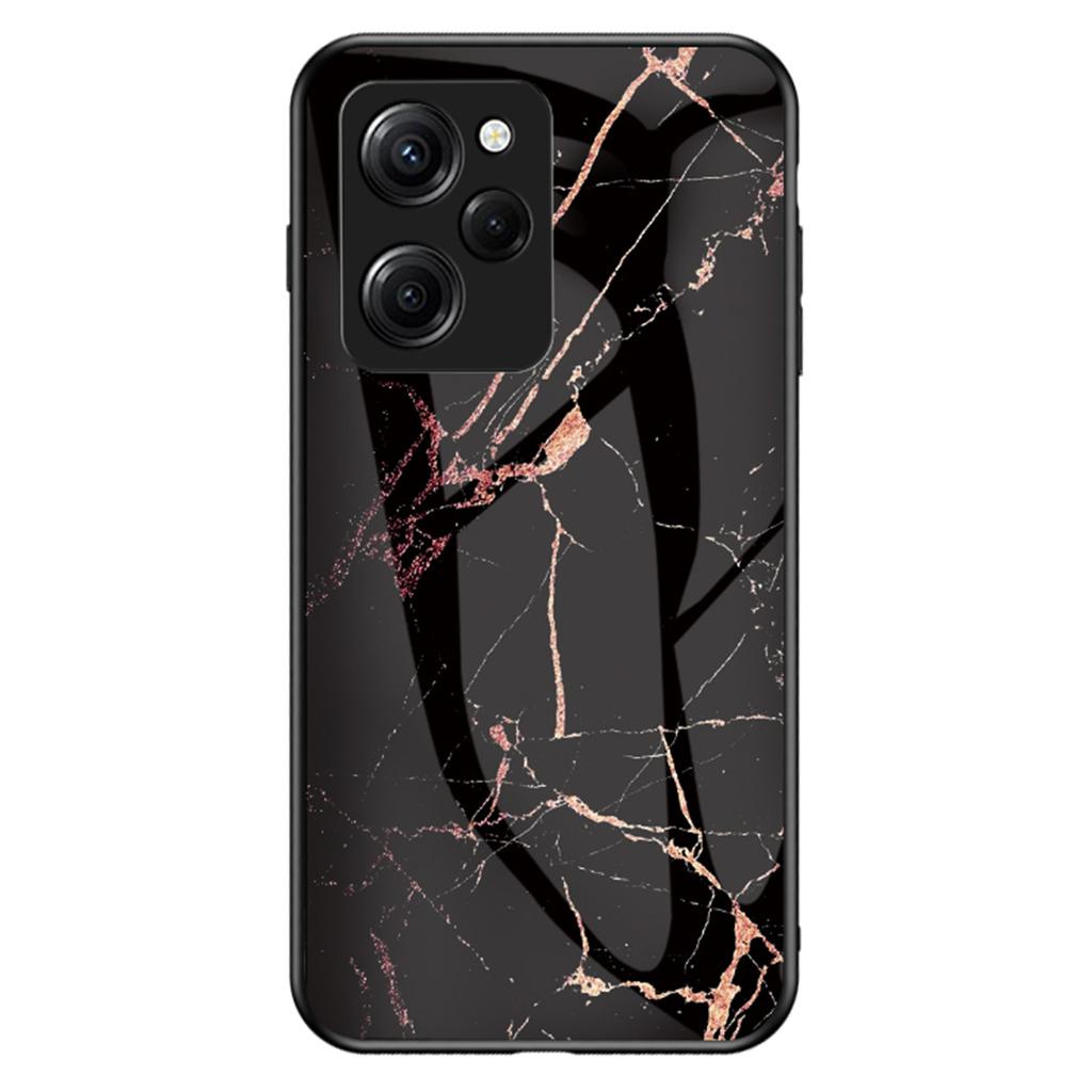 For Xiaomi Poco X5 Pro 5G/Redmi Note 12 Pro Speed 5G Marble Pattern Phone Case Tempered Glass+PC +TPU Phone Cover