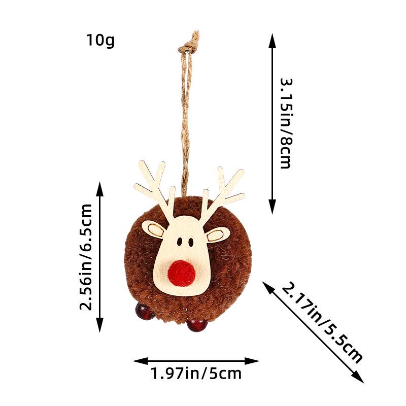 Large Knitted Lambswool Reindeer Ornament - Christmas Tree Hanging Pompon Decoration
