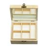 Plain Wooden Jewelry Case with Mirror and Removable Tray Multipurpose Storage Box for Beads Crochet Accessories and DIY Crafts
