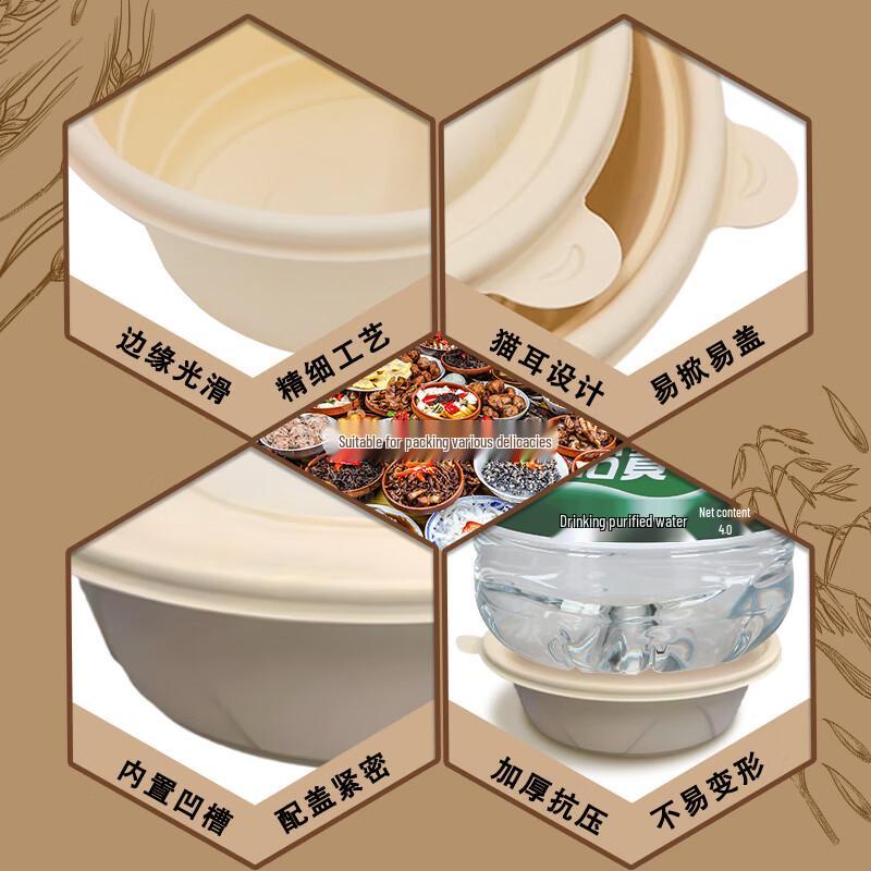 Jiwanggu 500ml Biodegradable Round Food Containers