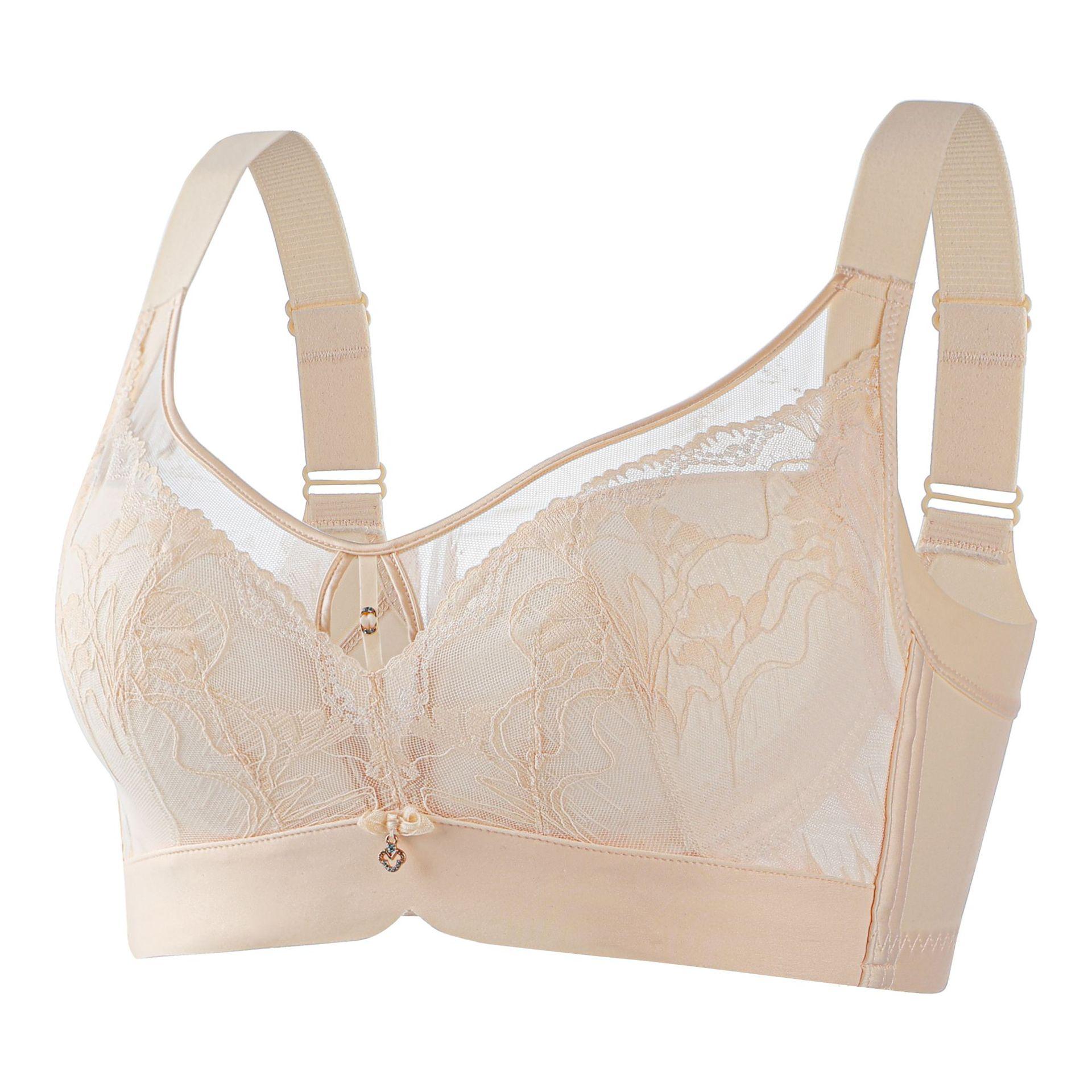 

French Lace Bra Women s Seamless Undergarment Thin Cup Breathable and Adjustable Bra Push Up Bra 42/95C бежевый