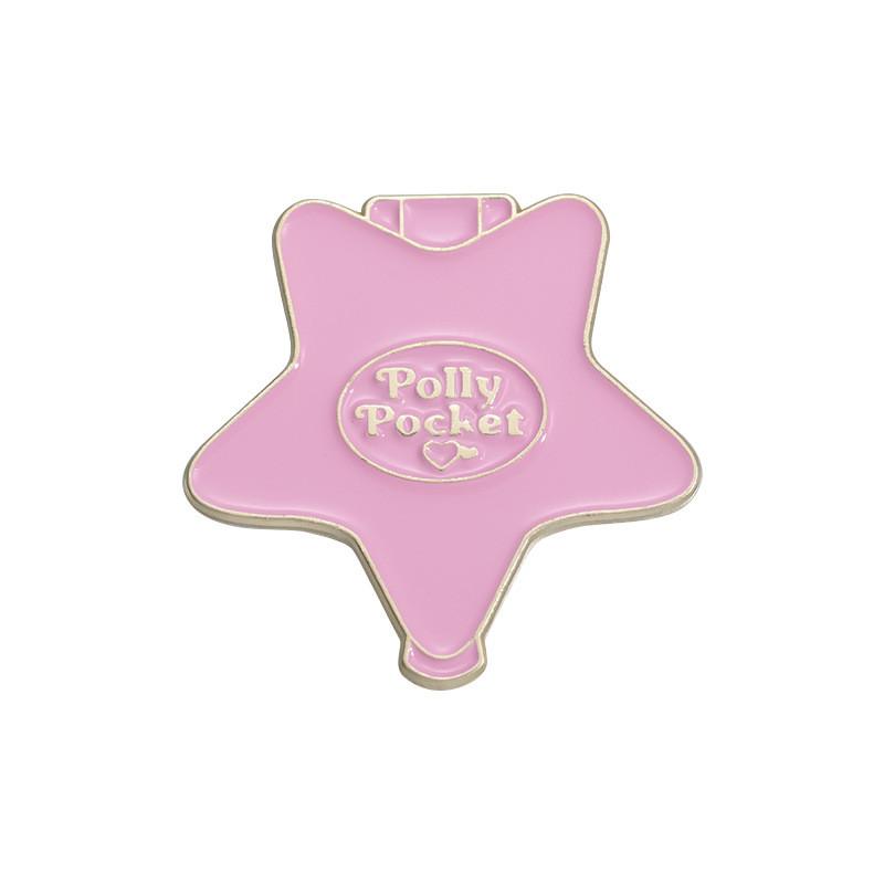 Cartoon Pink Sweet Geometric Star Shell Brooch Stylish Alloy Letter Badge Accessory