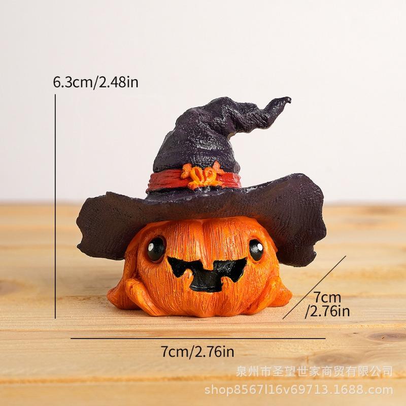 

New Halloween ghost witch pumpkin resin creative small ornament micro landscape desktop atmosphere ornament