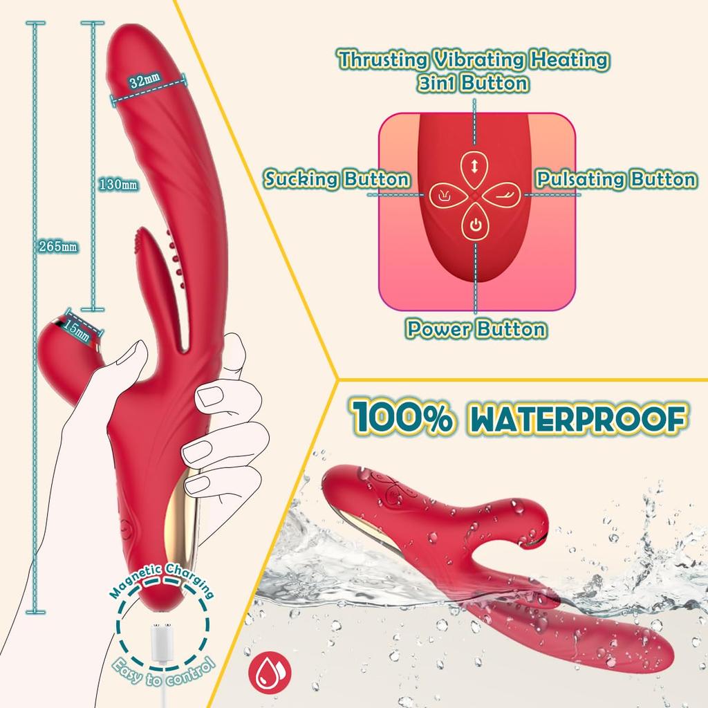 3 In 1 Vibrator for Women Dild Tapping Heating Clitoris Sucker Stimulator Vagina Masturbators Prostate Massager Adults Sex Toys