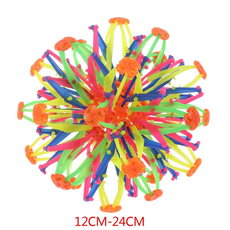 Colorful Retractable Ball Kid Magic Indoor Outdoor Flower Ball Throwing Ball Game Parent-child Interactive Toy Kid Sensory Toys