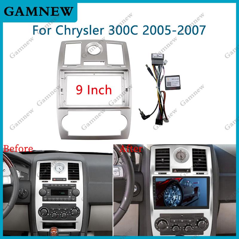 9 Inch Car Stereo Big Screen Fascia Frame Adapter For Chrysler 300C 2005-2007 2Din Dash Audio Fitting Panel Frame Kit