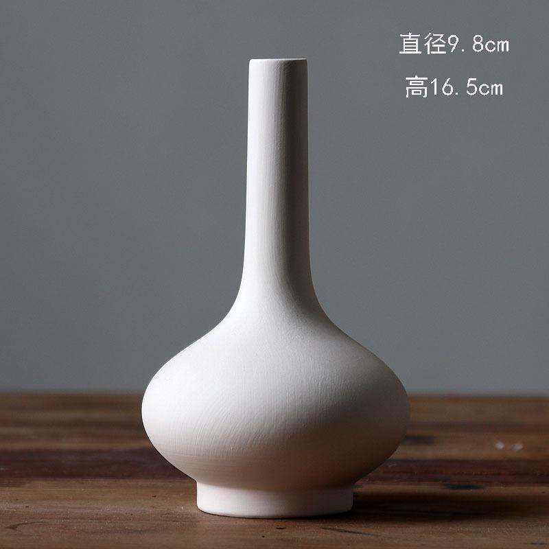 Unglazed Ceramic Vase Nordic Minimalist, Creative DIY Pottery for Home Decor, White Bisque Flower Holder Photo Prop