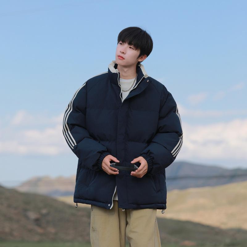 Couple Cotton Jacket Men and Women Same Style Winter Japanese Cotton Jacket Coat Bread Suit Loose Stand Collar Cotton Jacket Men