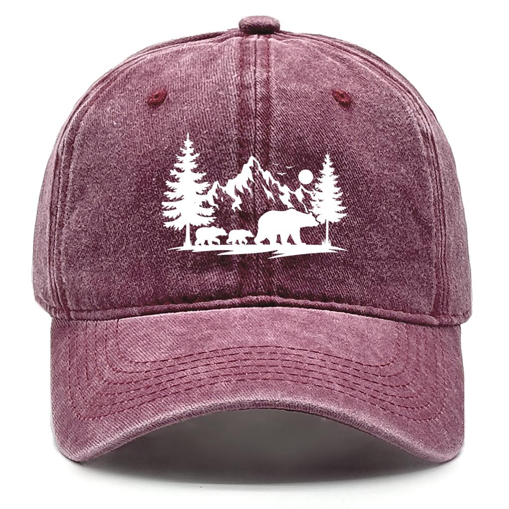 Forest Mountains Baseball Cap Adjustable Vintage Snapback Sun Hat for Mountaineering Tennis Street Lightweight Design