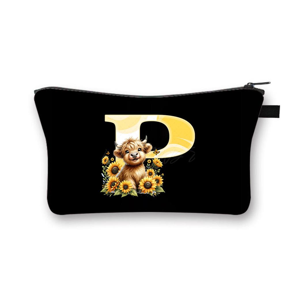 Letter printing primary school students stationery zipper pencil bag change bag multi-functional cosmetic bag storage bag