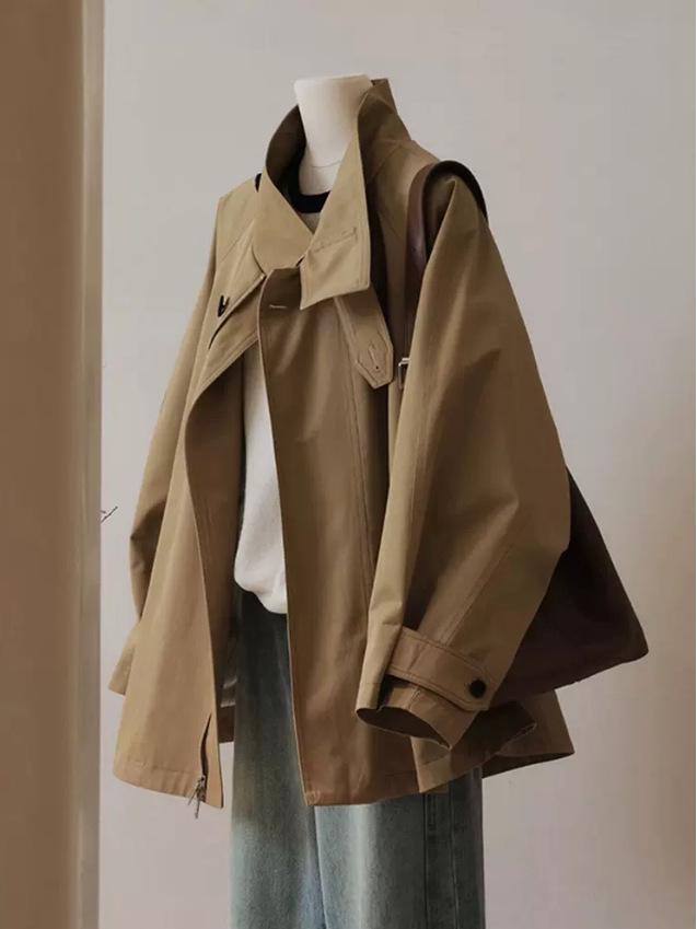 

Новая стильная куртка-ветровка Hepburn Casual Workwear Small Design для весны и осени Large хаки