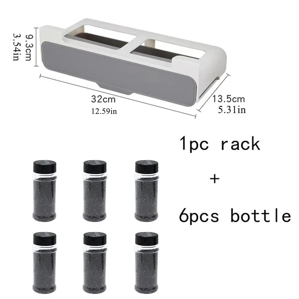 Kitchen Seasoning Bottle Storage Rack Spice Rack Self-adhesive Wall-mounted Under-Shelf Spice Organizer Kitchen Storage Rack