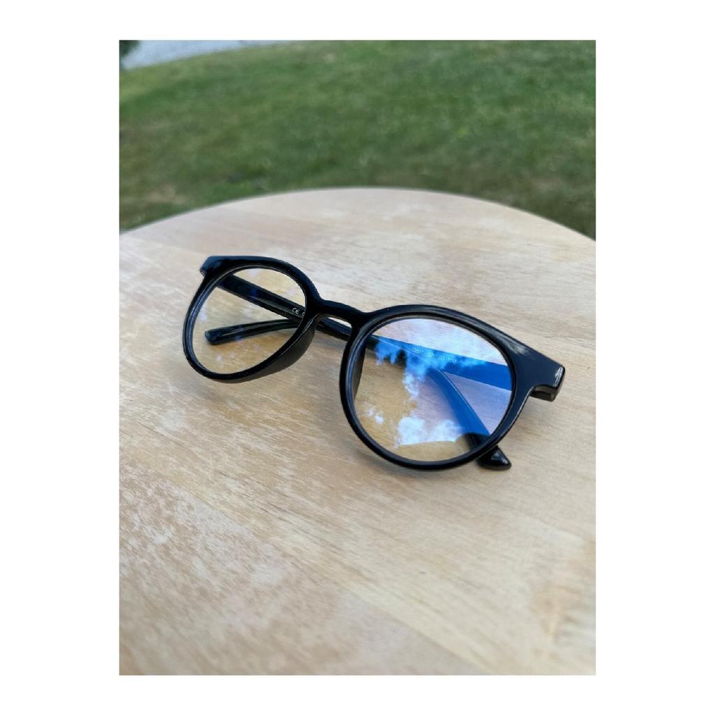 Vo026 Transparent Thick Round Unisex Clear Glass Blue Light Protective Glasses