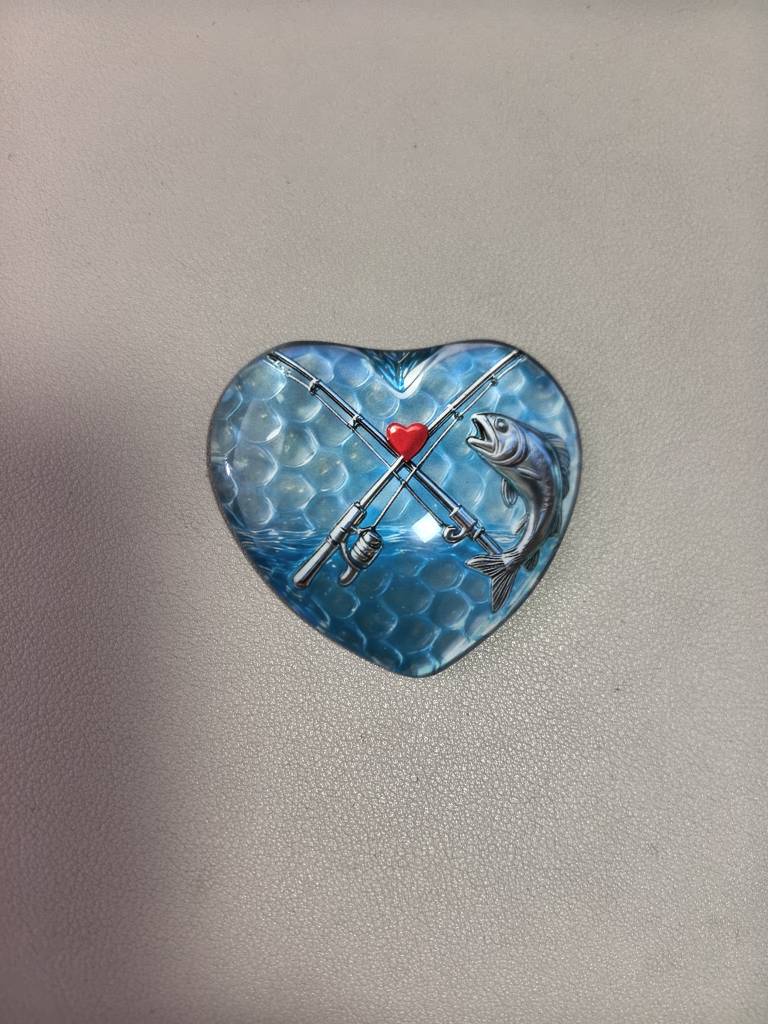 Fishing Enthusiast Pocket Hug With Gift Card - Handmade Sea Glass And Metal Ornament, A Thoughtful Gift For Fishing Lovers, An Inspiring Keepsake