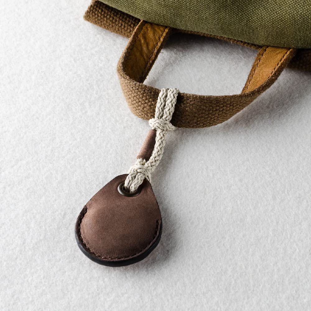 Crazy Horse Craft Brand AirTag Case Genuine Leather Cover Protective AirTag Wood Brown AT-WB