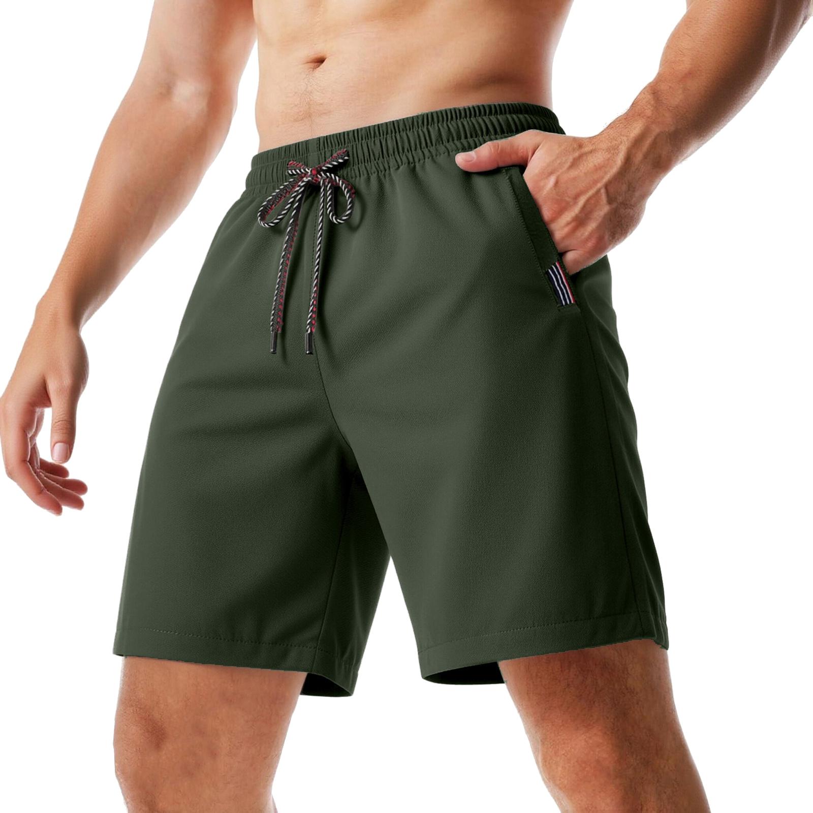 Mens shorts casual lightweight breathable gym shorts men athletic shorts for men workout shorts mens athletic shorts running shorts for men L армия зеленый