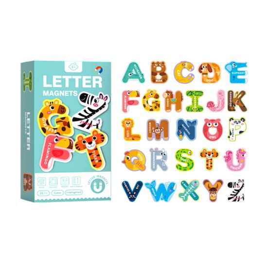 1 Set Bokstäver Siffror Kylskåpsmagnet Småbarn Djur Grönsak Fordon ABC Förskoleinlärning Kylskåpsmagneter Pedagogisk Leksak