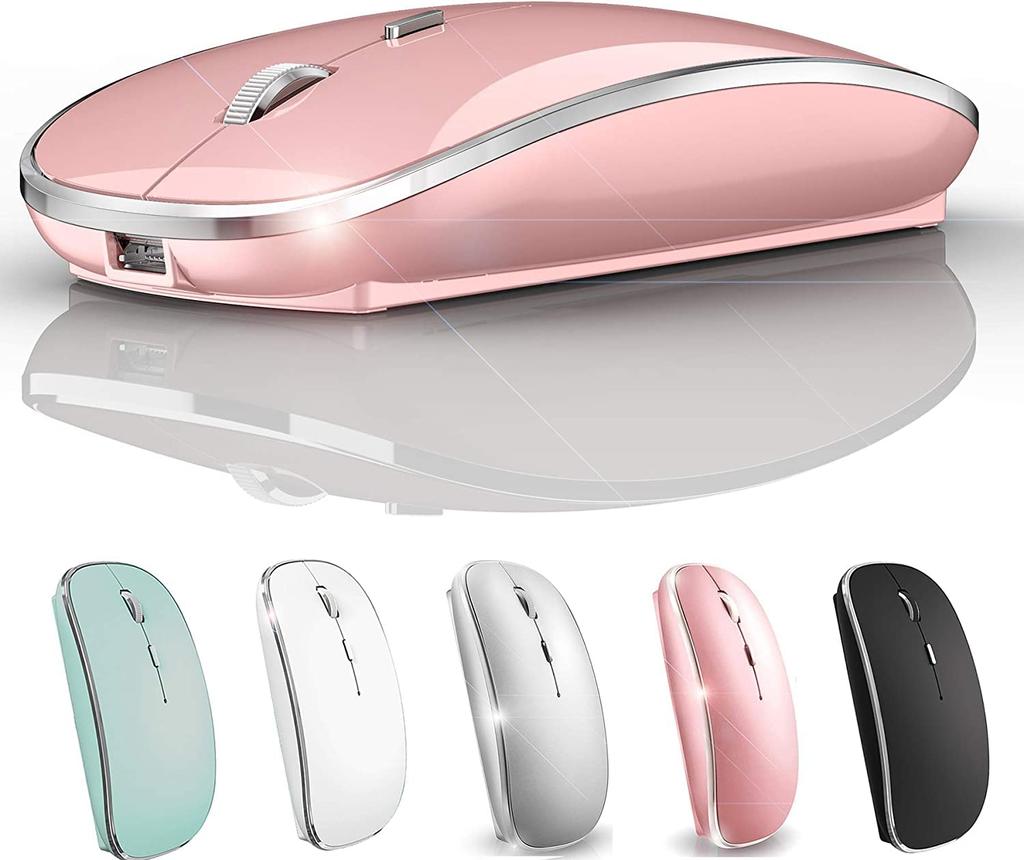 Wireless Mouse for MacBook Air, Laptop, Mac, iMac, and Desktop Computers (Pink)