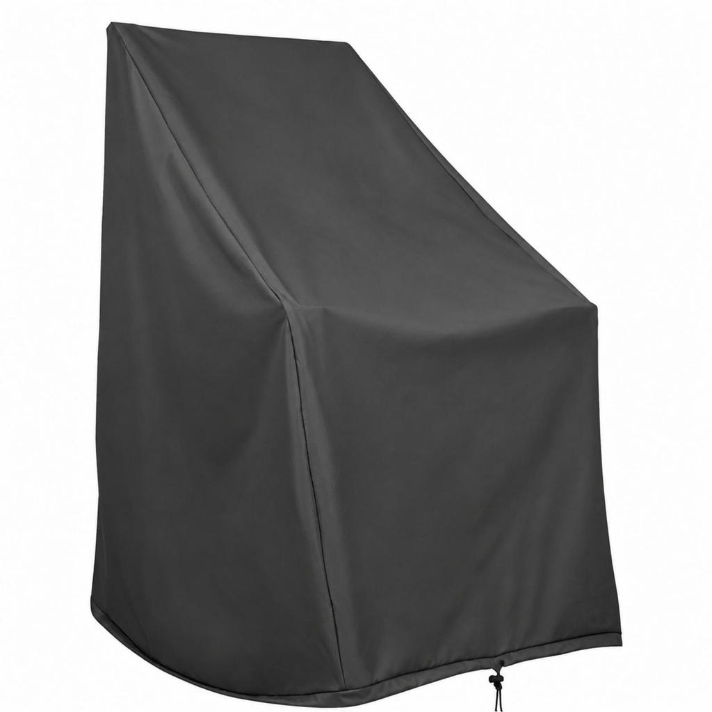 Sloped-Top Chair Cover Easy to Store Drawstring Black for Patio, Garden