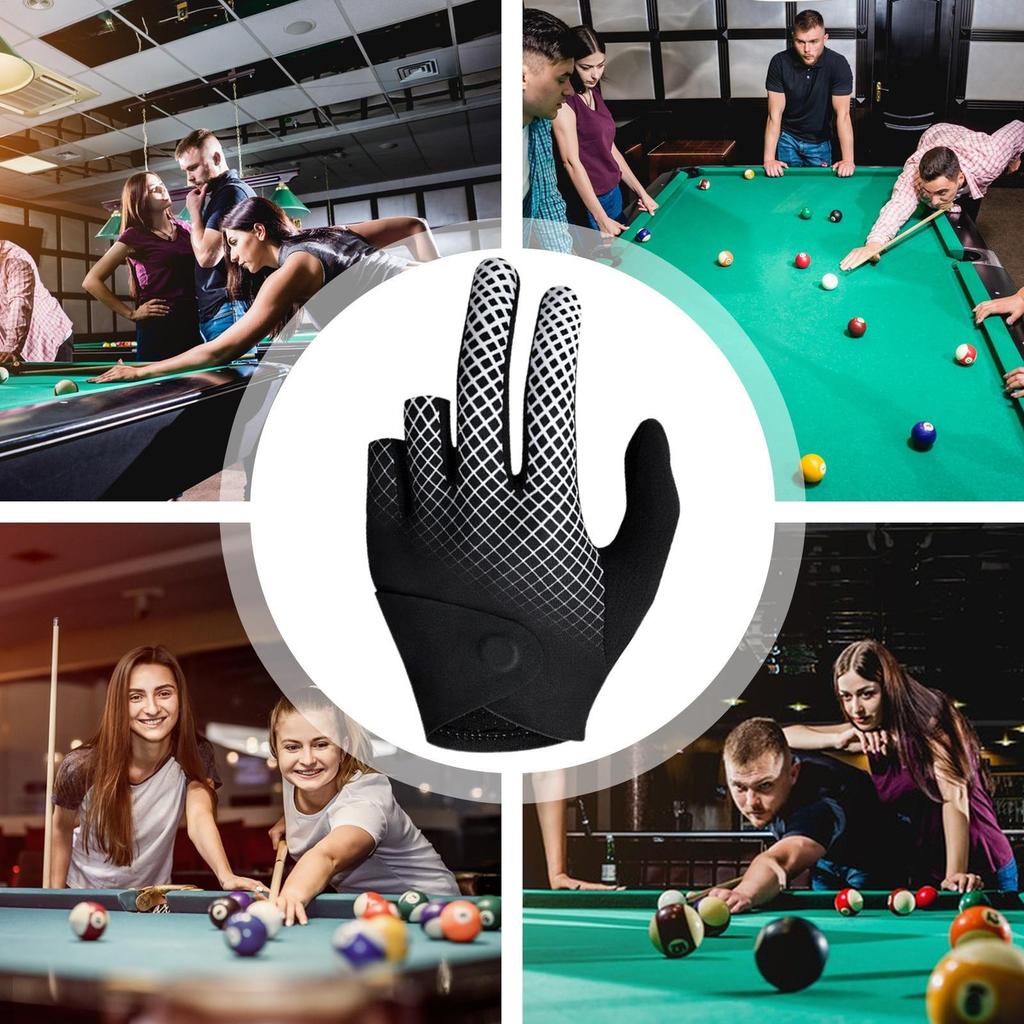 Pool Cue Glove 3 Fingers Magnetic Snookers Cue Sport Glove Professional Ergonomic Breathable Equipment for Sports Women Men