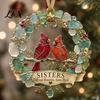 Holiday Atmosphere Decorations Sea Glass Family Ornament, Mother Daughter Sisters Acrylic Hanging Decoration, Home Is Festival Gift Ideas Where