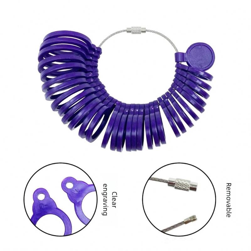 Practical Retro Ring Size Measurement Tool 5 Colors Available Plastic Texture Finger Sizer Portable Jewelry Accessory