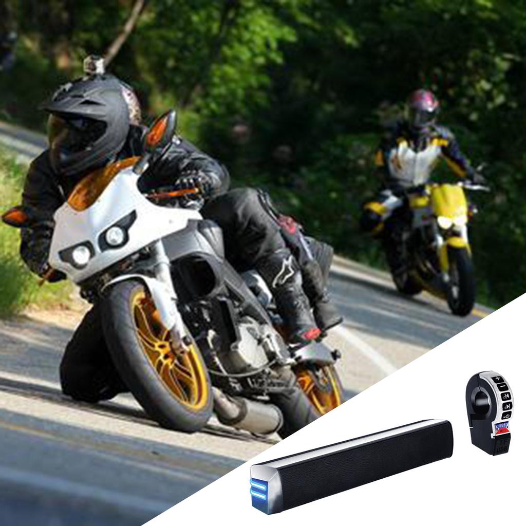 Vodotěsné Bluetooth-kompatibilní motocyklové stereo reproduktory Držák na řídítka MP3 hudební přehrávač Audio zesilovač Skútr Kolo