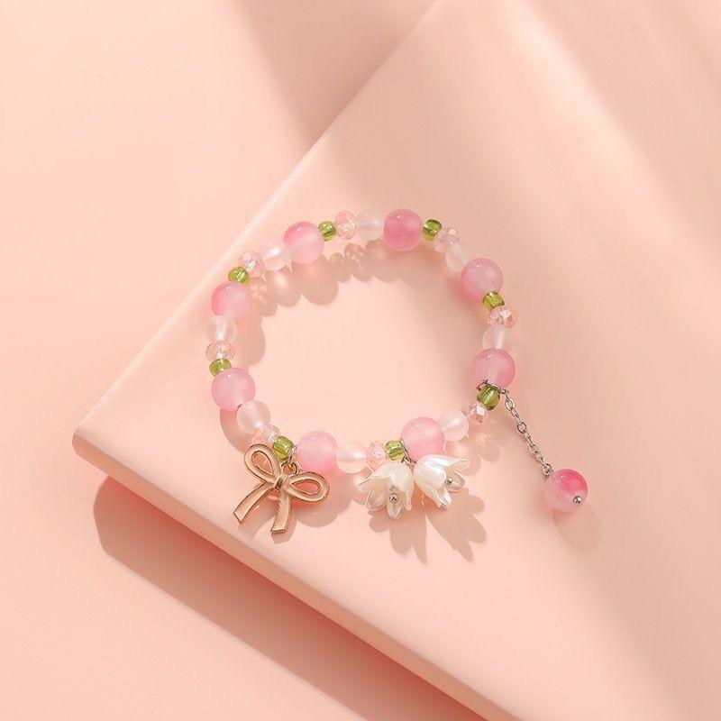 Colorful Crystal Beaded Fishtail Bracelet: Sweet, Fairy-Inspired Gift for Best Friend or Girlfriend - Perfect for May Day Outings