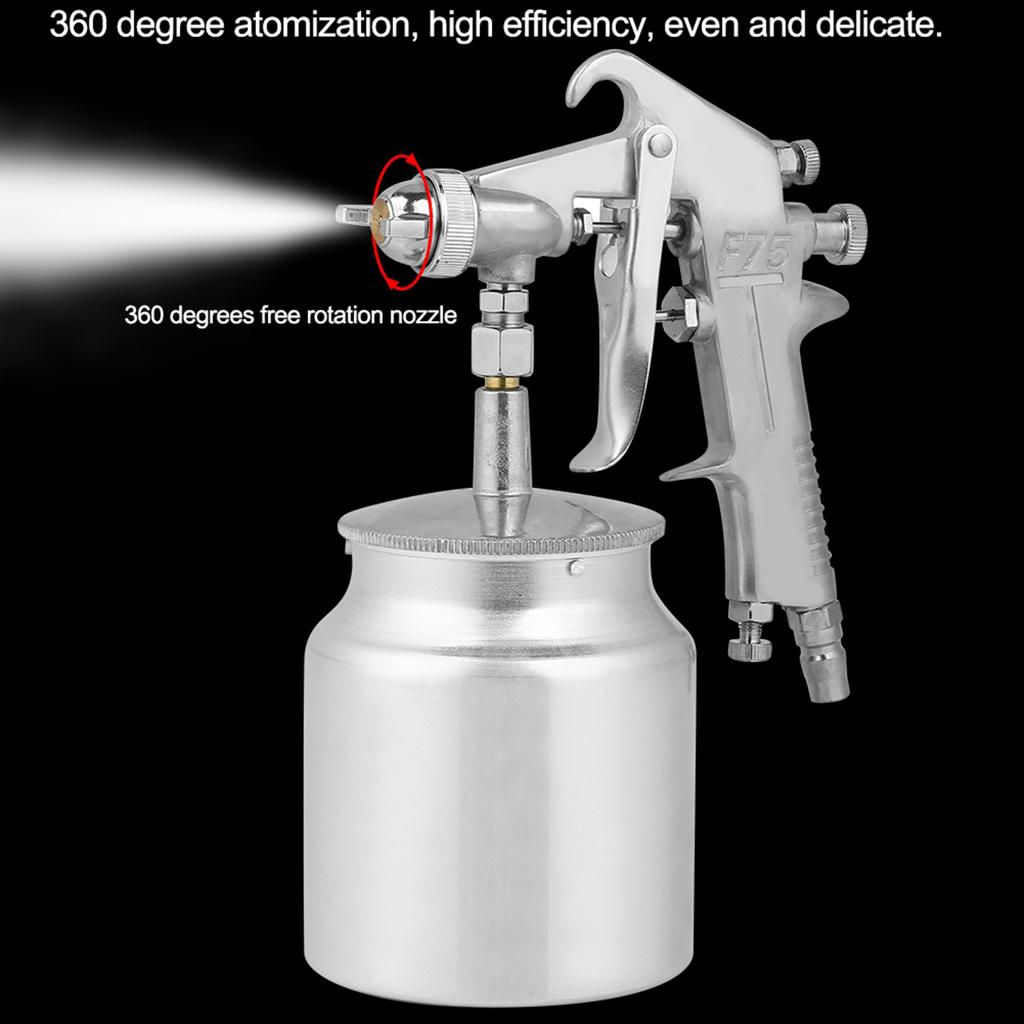 1.5mm Nozzle 750ml Capacity Suction Feeding Mode Air Paint Spray Gun Pneumatic Tool