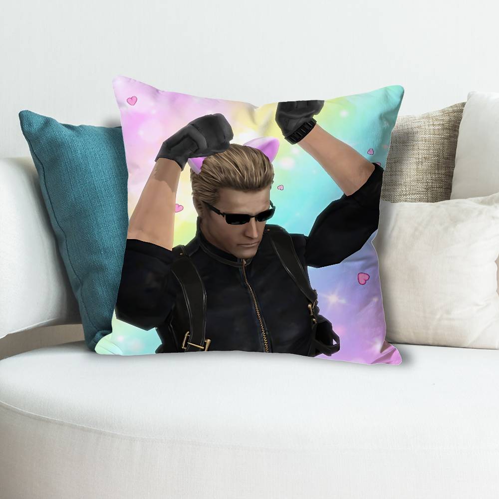 Cool AAlbert WWesker Anime Celebrity Merchandise AllMatch Printed Pillow Case Sofa Car Office Room Decoration Protector
