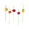 Multicolor Theme Assorted Fashion 3D Decoration Pool 50PCS/Lot Straws Fruit Cocktail Drinking