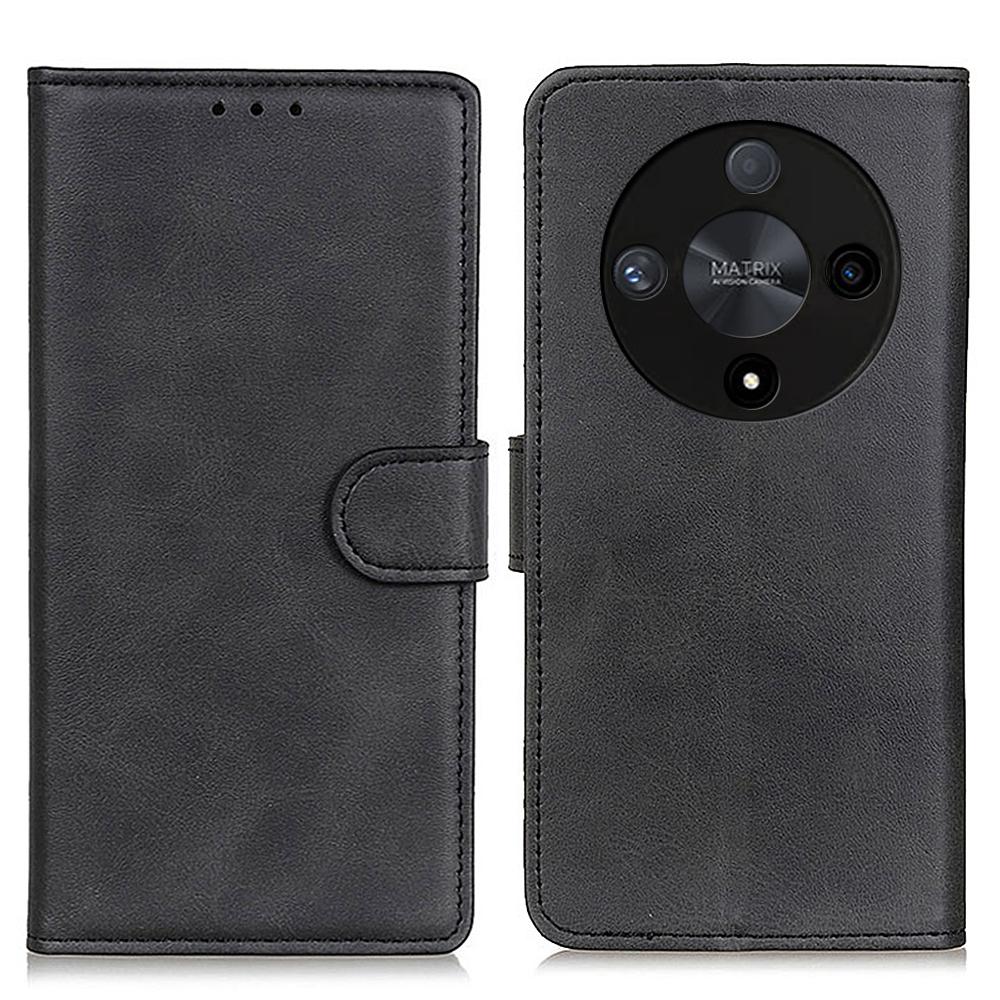 

For Honor Magic6 Lite 5G/X9b 5G/X50 5G Case Leather Viewing Stand Phone Cover with Cowhide Texture A