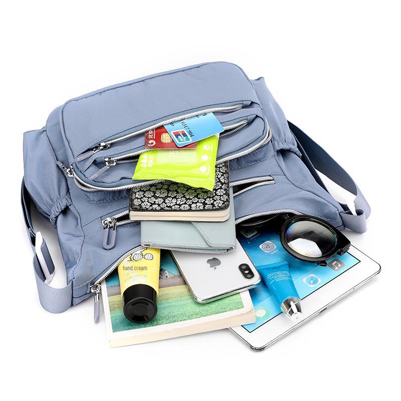 Sac bandoulière en nylon grande capacité pour femme 2023 - Sac messager multi-poches décontracté pour l'extérieur