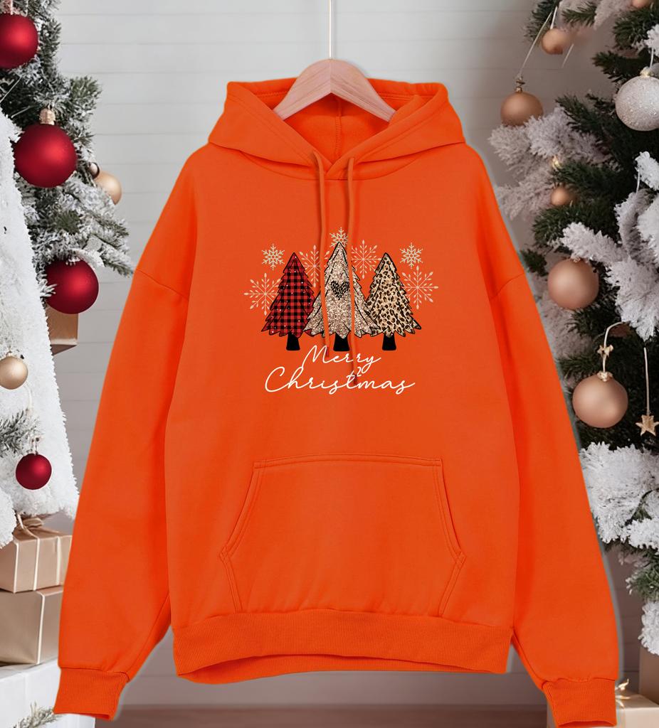 Merry Christmas Leopard Plaid Trees Printing Hoody Men All-Match Autumn Sportswear Casual Fleece Unisex Hoodies Loose Streetwear