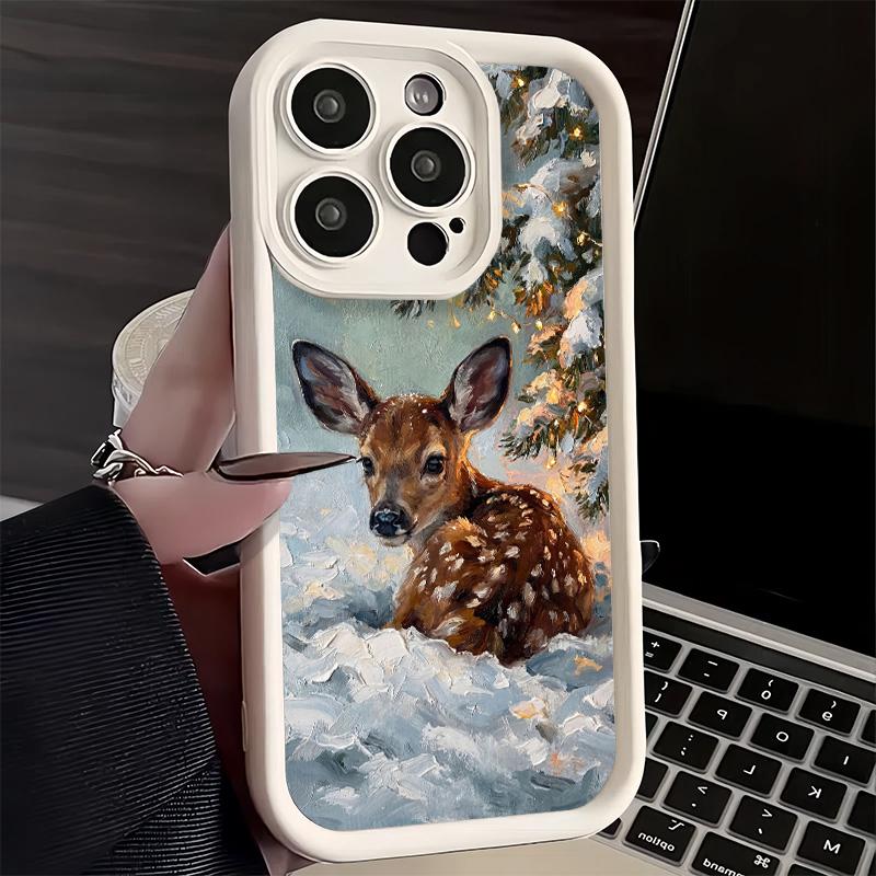 Phone Case for iPhone 17 Air 16E 15 16 Pro Max Sika Deer Elk Animal Cover 14 Plus 13 12 Mini Soft Shell Silicone Fundas