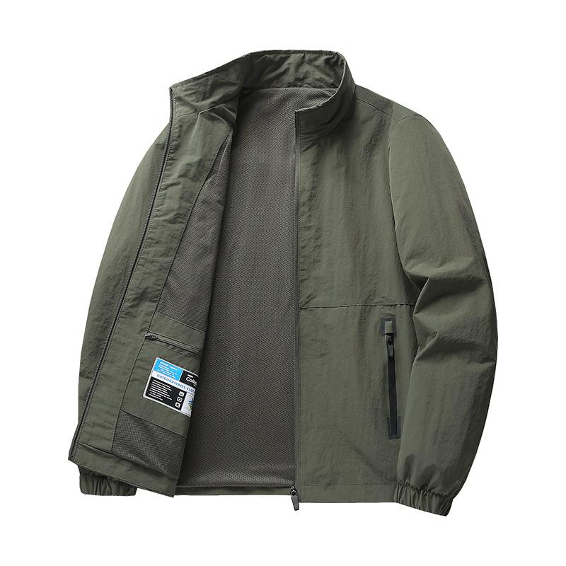 New Spring Casual Men's Jacket Sports Casual Loose Versatile Top Windproof Stand Collar Jacket