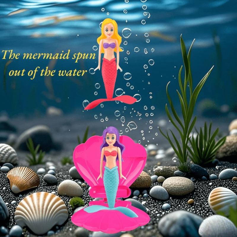 4Pcs Rotating Mermaid Pool Toys, Underwater Play Toys for Party & Gift