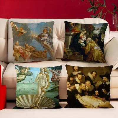 Renaissance Art Painting Pillow Gifts Home Office Furnishings Bedroom Sofa Car Cushion Cover Case 45x45cm